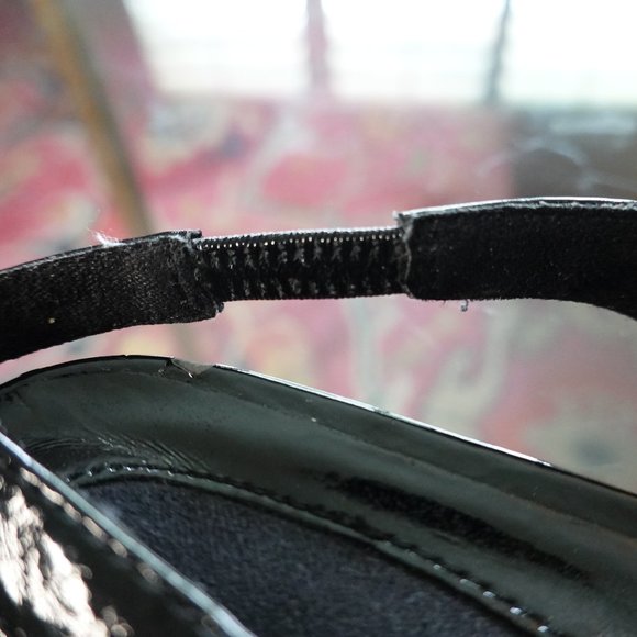 Perlina Black Patent Slingback Flats Size 8.5M (New/Never Worn) - Picture 11 of 16
